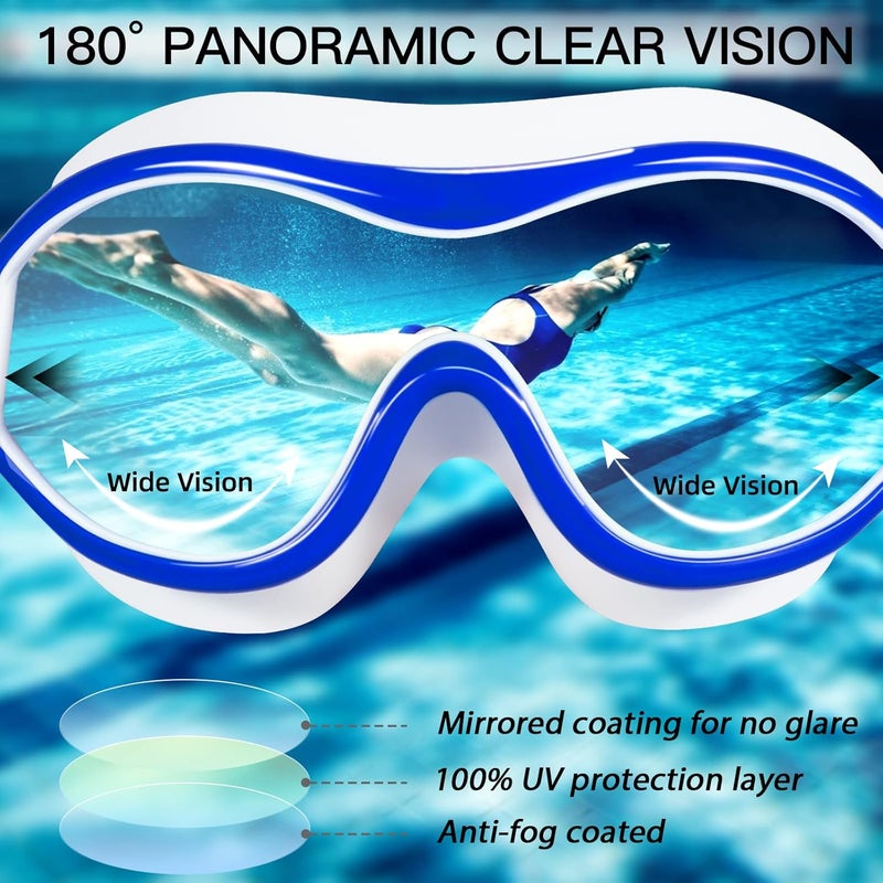 Seago Swim Goggles No Leaking Anti-Fog Pool Goggles Swimming Goggles for Adult Men Women Youth, UV Protection 180° Clear Vision - Image 5